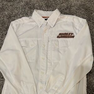 Harley-Davidson White Button Down Shirt